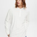 Esprit Long-sleeved top with buttons Men Off White Long Sleeve P0D0X771