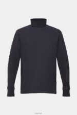 Esprit Long-sleeved waffle pique top, 100% cotton Men Navy Long Sleeve P0D0X695 - Image 5