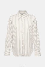 Esprit Long striped woven blouse Women White Blouses P0D0X397 - Image 5