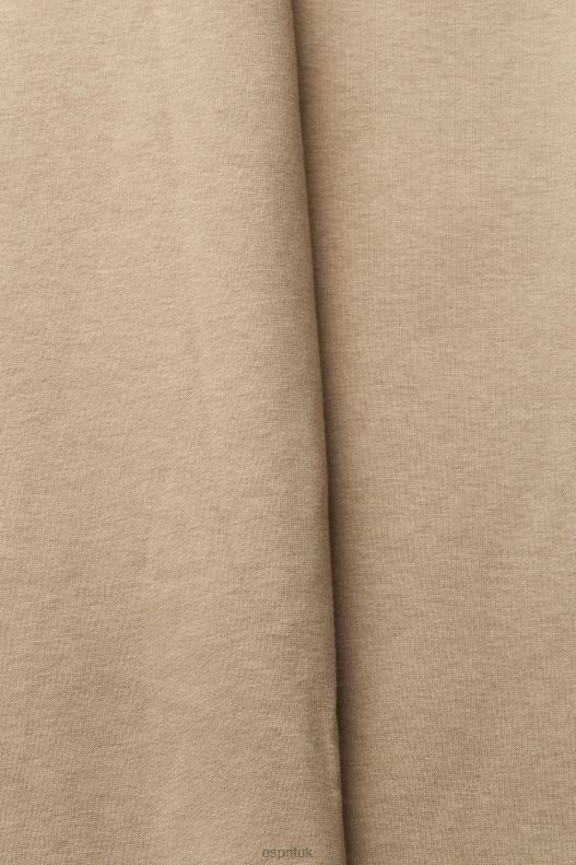 Esprit Made of recycled material: tracksuit bottoms with a wide leg Men Pale Khaki Trousers & Pants P0D0X941 - Image 4