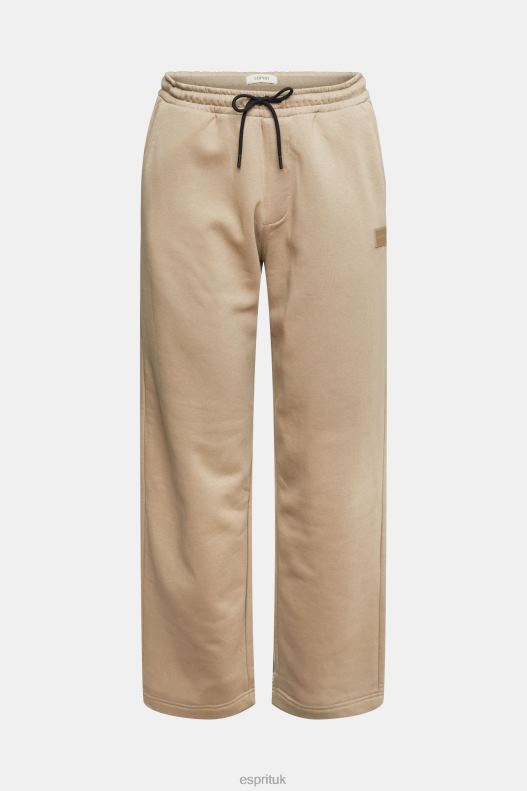 Esprit Made of recycled material: tracksuit bottoms with a wide leg Men Pale Khaki Trousers & Pants P0D0X941 - Image 5