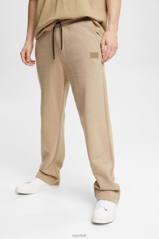 Esprit Made of recycled material: tracksuit bottoms with a wide leg Men Pale Khaki Trousers & Pants P0D0X941 - Image 1