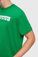 Esprit Matte shine logo applique t-shirt Men Green T-Shirts P0D0X617 - Image 2