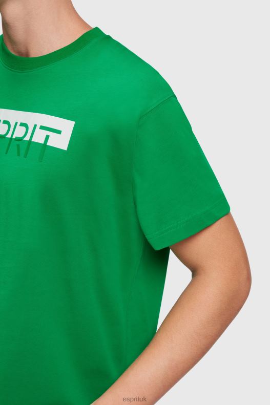 Esprit Matte shine logo applique t-shirt Men Green T-Shirts P0D0X617 - Image 2