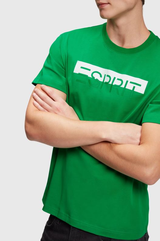 Esprit Matte shine logo applique t-shirt Men Green T-Shirts P0D0X617 - Image 3