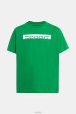 Esprit Matte shine logo applique t-shirt Men Green T-Shirts P0D0X617 - Image 5