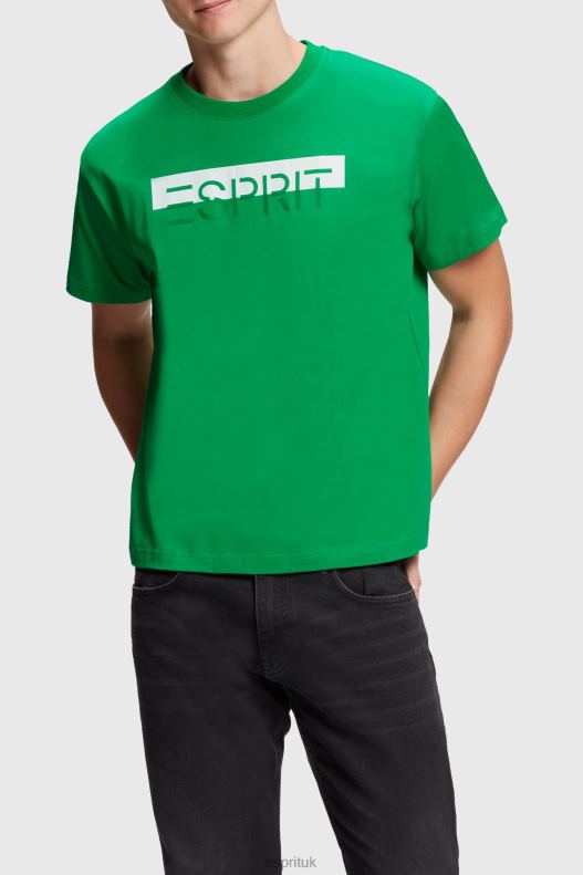 Esprit Matte shine logo applique t-shirt Men Green T-Shirts P0D0X617 - Image 1