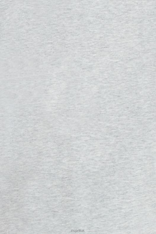 Esprit Matte shine logo applique t-shirt Men Light Grey T-Shirts P0D0X615 - Image 4