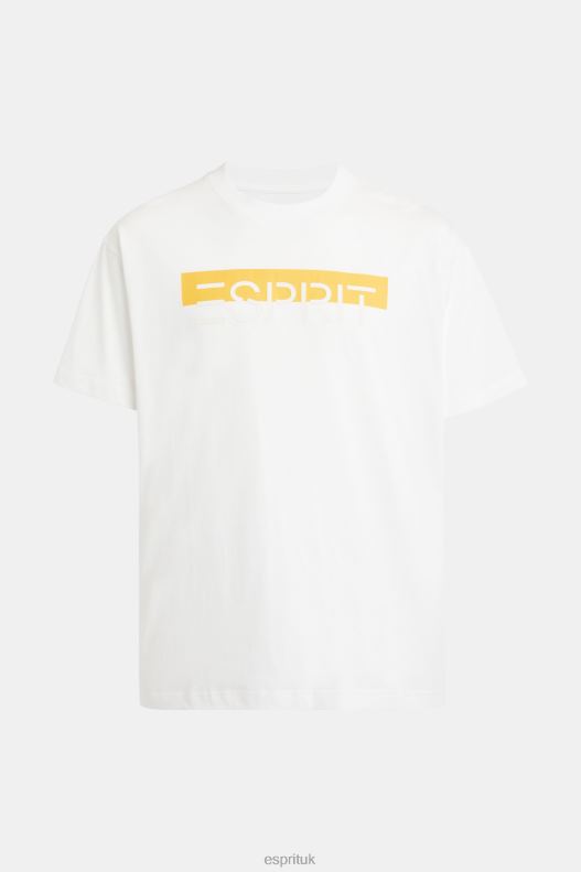 Esprit Matte shine logo applique t-shirt Men White T-Shirts P0D0X616 - Image 4
