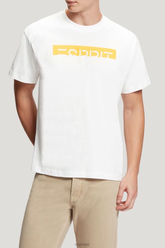Esprit Matte shine logo applique t-shirt Men White T-Shirts P0D0X616 - Image 1