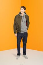 Esprit Melange hoodie with small logo print Men Medium Grey Sweatshirts & Hoodies P0D0X826 - Image 2