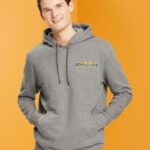 Esprit Melange hoodie with small logo print Men Medium Grey Sweatshirts & Hoodies P0D0X826