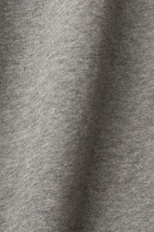 Esprit Melange hoodie with small logo print Men Medium Grey Sweatshirts & Hoodies P0D0X826 - Image 4