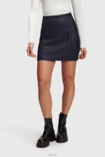 Esprit Metallic cable knit mini skirt Women Navy Skirts P0D0X359