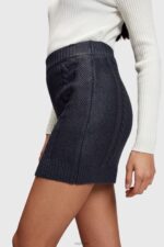 Esprit Metallic cable knit mini skirt Women Navy Skirts P0D0X359 - Image 3