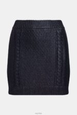 Esprit Metallic cable knit mini skirt Women Navy Skirts P0D0X359 - Image 4