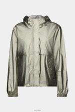 Esprit Metallic sheen jacket with a hood Women Dark Teal Green Jackets P0D0X267 - Image 5