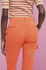 Esprit Mid-rise cargo-style trousers Women Orange Red Trousers & Pants P0D0X271 - Image 3