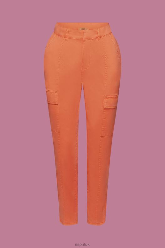 Esprit Mid-rise cargo-style trousers Women Orange Red Trousers & Pants P0D0X271 - Image 5