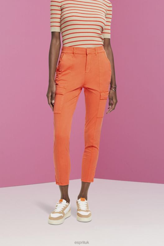 Esprit Mid-rise cargo-style trousers Women Orange Red Trousers & Pants P0D0X271 - Image 1