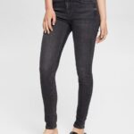 Esprit Mid-rise cashmere-touch stretch jeans Women Grey Dark Wash Denim P0D0X341