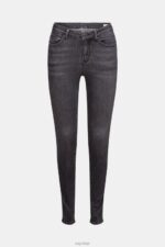 Esprit Mid-rise cashmere-touch stretch jeans Women Grey Dark Wash Denim P0D0X341 - Image 5