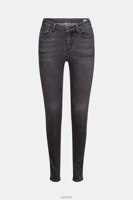 Esprit Mid-rise cashmere-touch stretch jeans Women Grey Dark Wash Denim P0D0X341 - Image 5