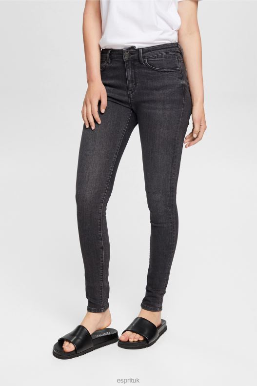 Esprit Mid-rise cashmere-touch stretch jeans Women Grey Dark Wash Denim P0D0X341 - Image 1