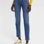 Esprit Mid-rise slim fit stretch jeans, Dual Max Women Blue Medium Wash Denim P0D0X329