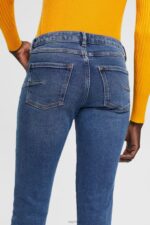 Esprit Mid-rise slim fit stretch jeans, Dual Max Women Blue Medium Wash Denim P0D0X329 - Image 3