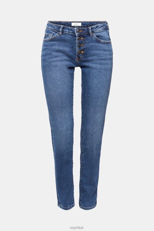 Esprit Mid-rise slim fit stretch jeans, Dual Max Women Blue Medium Wash Denim P0D0X329 - Image 5