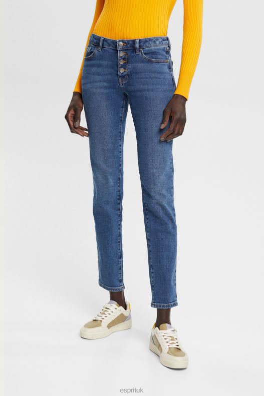 Esprit Mid-rise slim fit stretch jeans, Dual Max Women Blue Medium Wash Denim P0D0X329 - Image 1