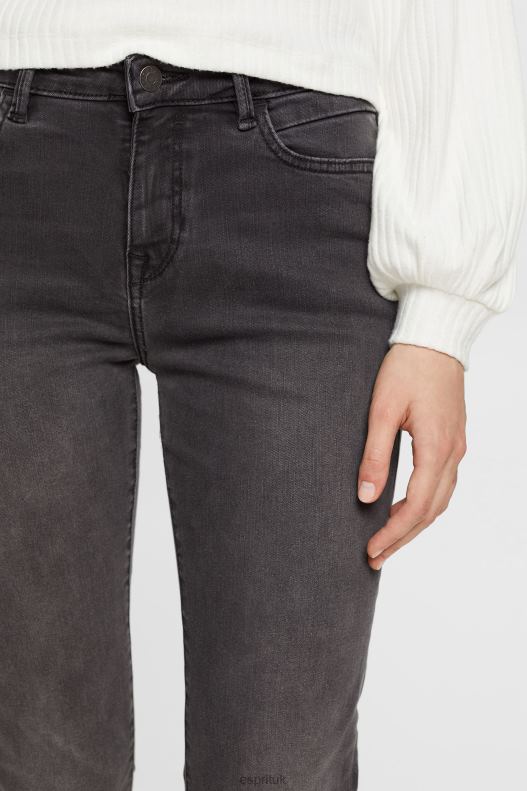 Esprit Mid-rise slim fit stretch jeans, Dual Max Women Grey Dark Wash Denim P0D0X398 - Image 5