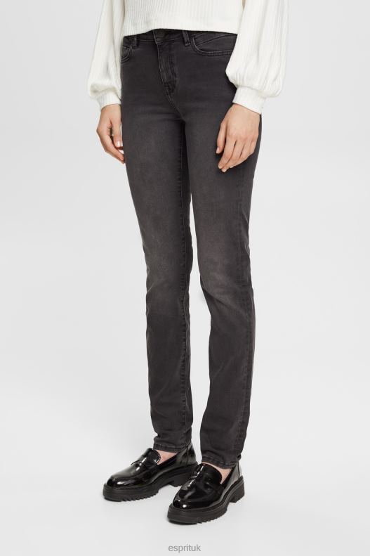 Esprit Mid-rise slim fit stretch jeans, Dual Max Women Grey Dark Wash Denim P0D0X398 - Image 1