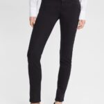 Esprit Mid-rise slim fit stretch jeans Women Black Denim P0D0X564