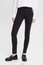 Esprit Mid-rise slim fit stretch jeans Women Black Denim P0D0X564