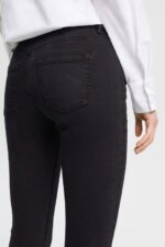 Esprit Mid-rise slim fit stretch jeans Women Black Denim P0D0X564 - Image 3