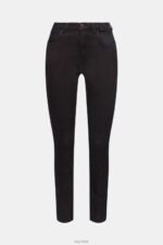 Esprit Mid-rise slim fit stretch jeans Women Black Denim P0D0X564 - Image 5