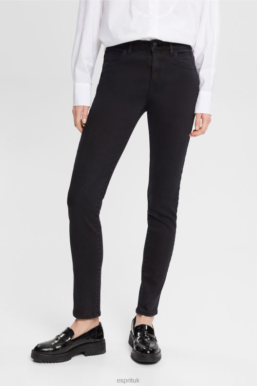 Esprit Mid-rise slim fit stretch jeans Women Black Denim P0D0X564 - Image 1