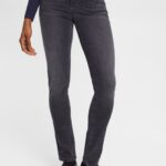 Esprit Mid-rise slim fit stretch jeans Women Black Medium Wash Denim P0D0X340