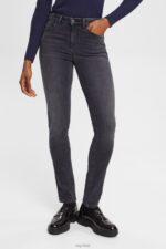 Esprit Mid-rise slim fit stretch jeans Women Black Medium Wash Denim P0D0X340