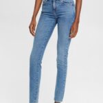 Esprit Mid-rise slim fit stretch jeans Women Blue Medium Wash Denim P0D0X348