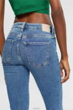 Esprit Mid-rise slim fit stretch jeans Women Blue Medium Wash Denim P0D0X348 - Image 3