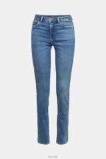 Esprit Mid-rise slim fit stretch jeans Women Blue Medium Wash Denim P0D0X348 - Image 5