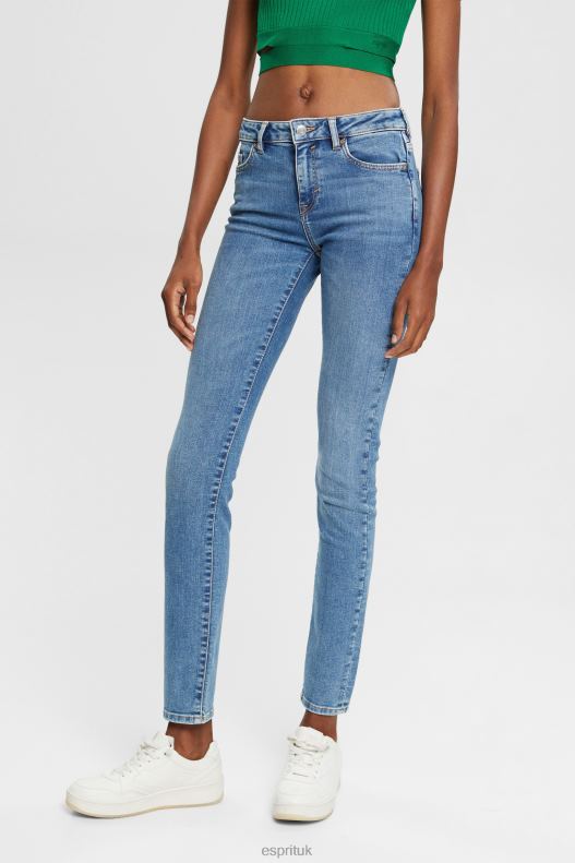 Esprit Mid-rise slim fit stretch jeans Women Blue Medium Wash Denim P0D0X348 - Image 1