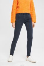Esprit Mid-rise slim fit stretch jeans Women Petrol Blue Denim P0D0X565