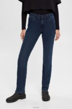 Esprit Mid-rise stretch jeans Women Blue Black Denim P0D0X345
