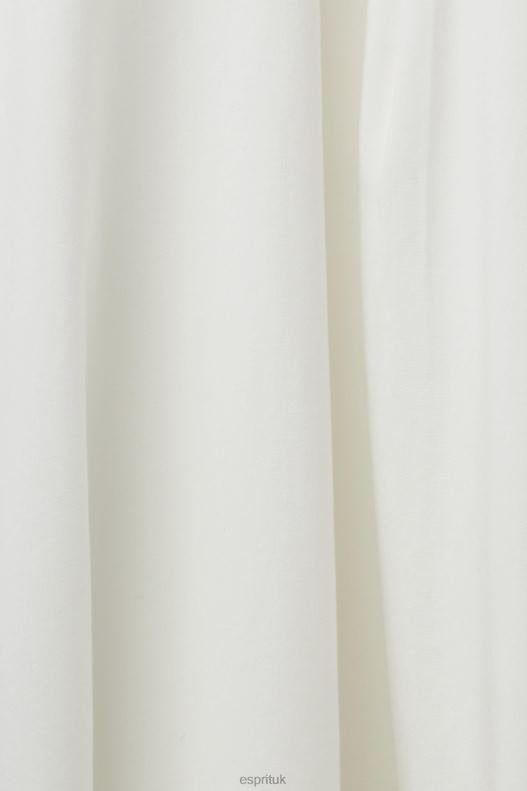 Esprit Midi dress with embroidery, LENZING ECOVERO Women White Dresses P0D0X205 - Image 4