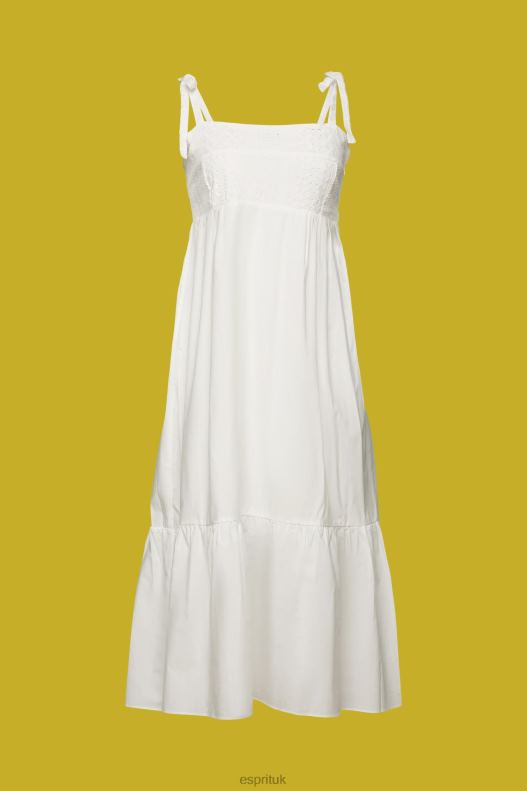 Esprit Midi dress with embroidery, LENZING ECOVERO Women White Dresses P0D0X205 - Image 5
