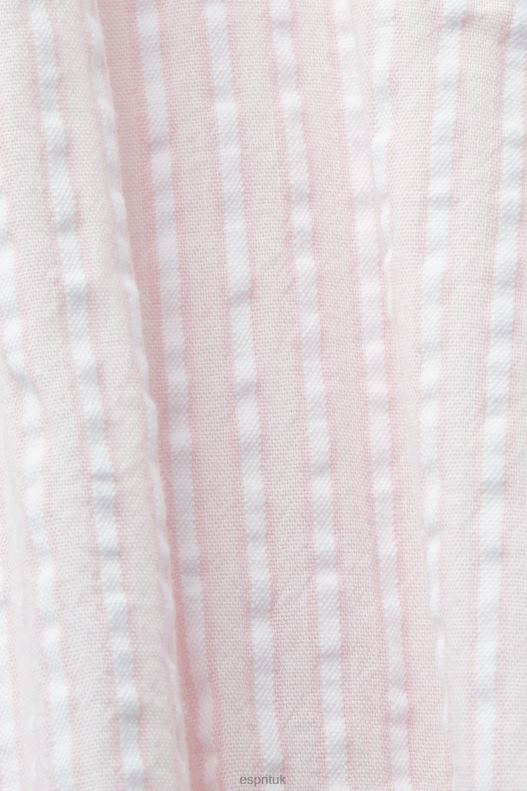 Esprit Midi shirt dress with a tie belt, cotton blend Women Light Pink Dresses P0D0X129 - Image 4